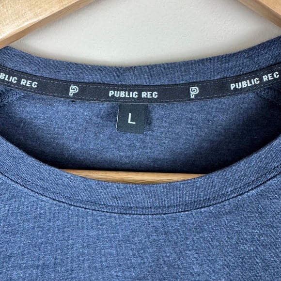 Public Rec Crew Neck Heathered Gray T-Shirt Mens Size L Short Sleeve - Picture 3 of 7